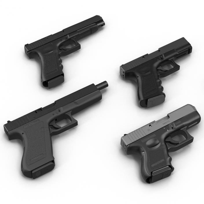 3D Glock Pistols 3D Models Collection 2