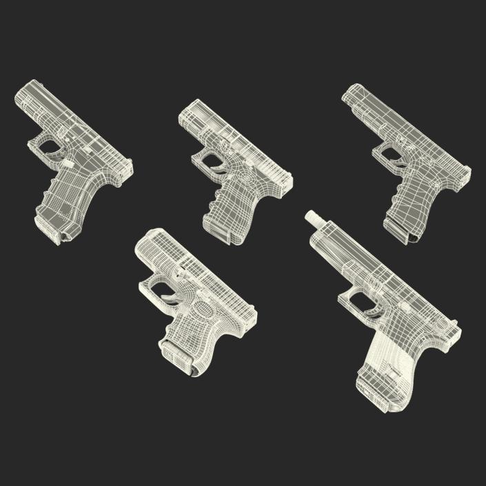 3D Glock Pistols 3D Models Collection 2