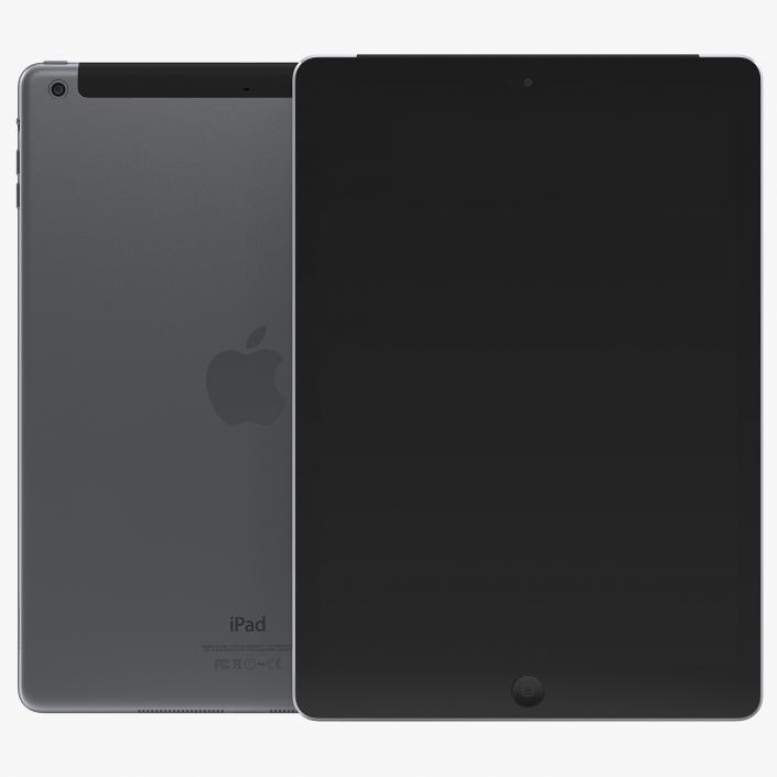 3D iPad Air Cellular Space Gray model