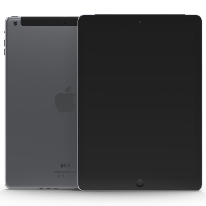 3D iPad Air Cellular Space Gray model