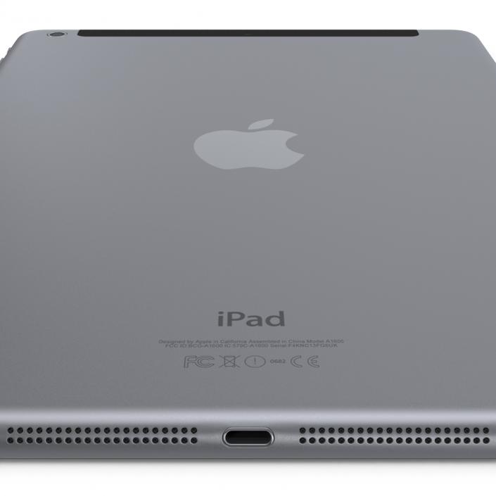 3D iPad Air Cellular Space Gray model