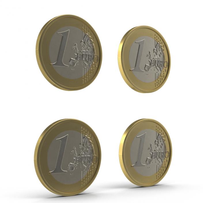 3D 1 Euro Coins Collection model