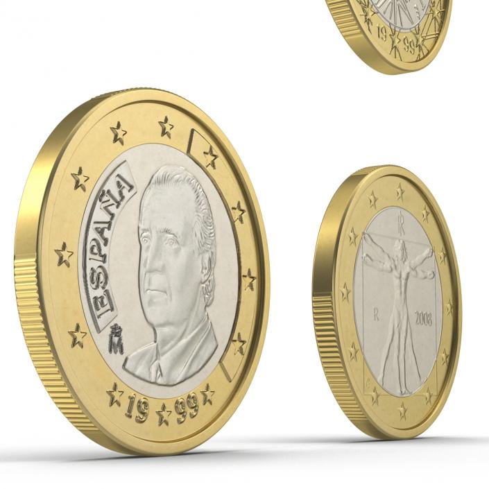 3D 1 Euro Coins Collection model