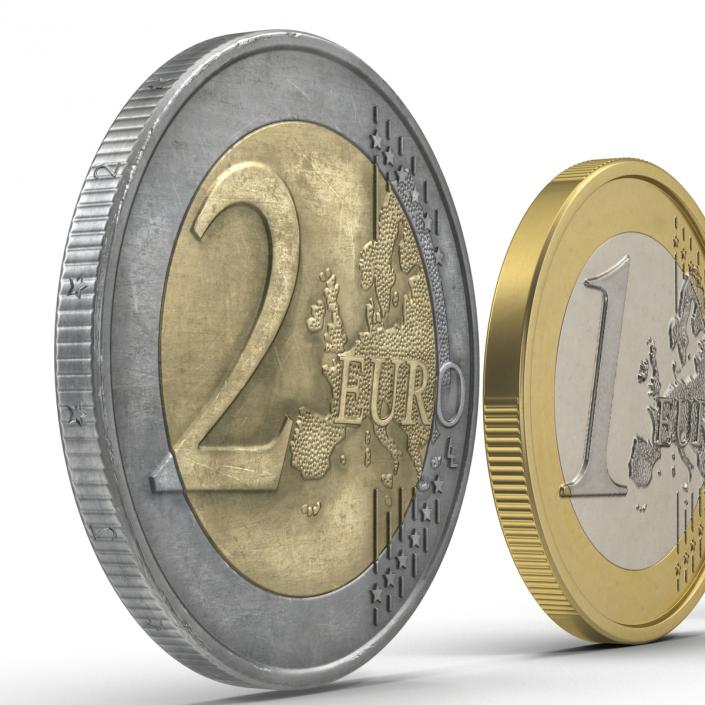 3D French Euro Coins Collection model