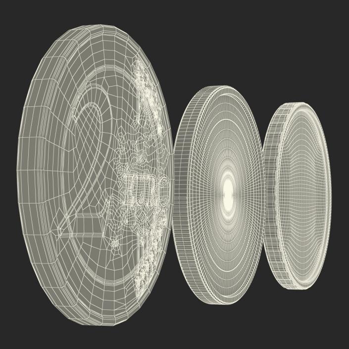 3D French Euro Coins Collection model