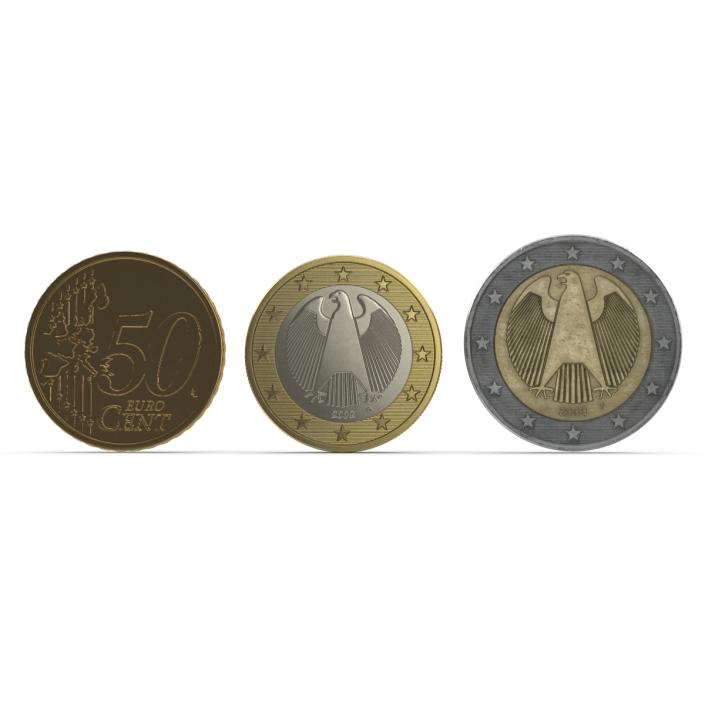 3D German Euro Coins 3D Models Collection model