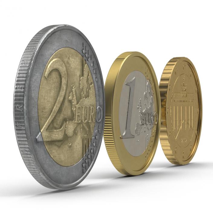 3D German Euro Coins 3D Models Collection model