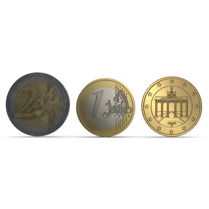 3D German Euro Coins 3D Models Collection model