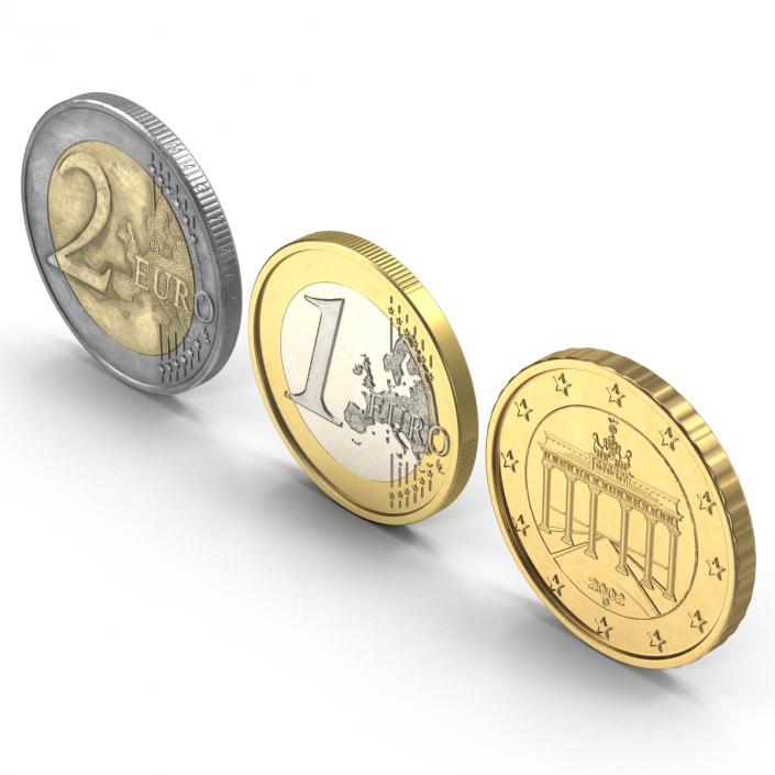 3D German Euro Coins 3D Models Collection model