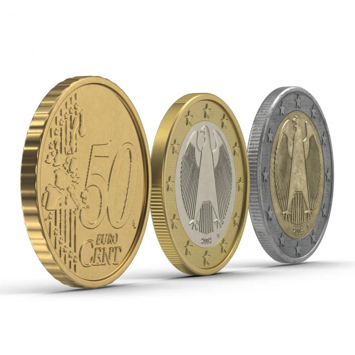 3D German Euro Coins 3D Models Collection model