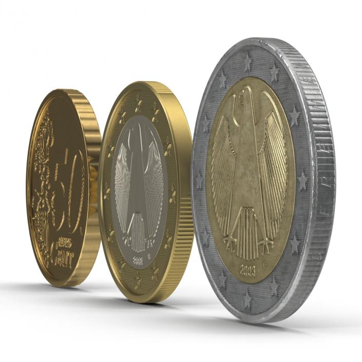 3D German Euro Coins 3D Models Collection model