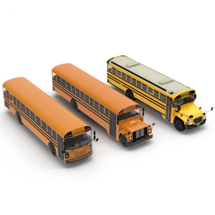 3D School Buses 3D Models Collection model