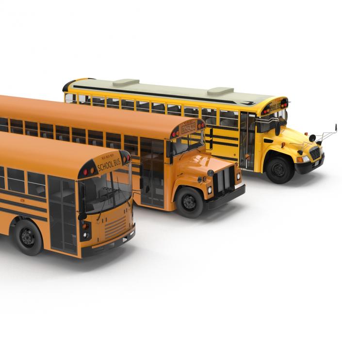 3D School Buses 3D Models Collection model