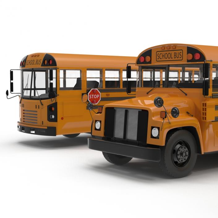 3D School Buses 3D Models Collection model