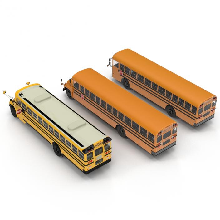 3D School Buses 3D Models Collection model