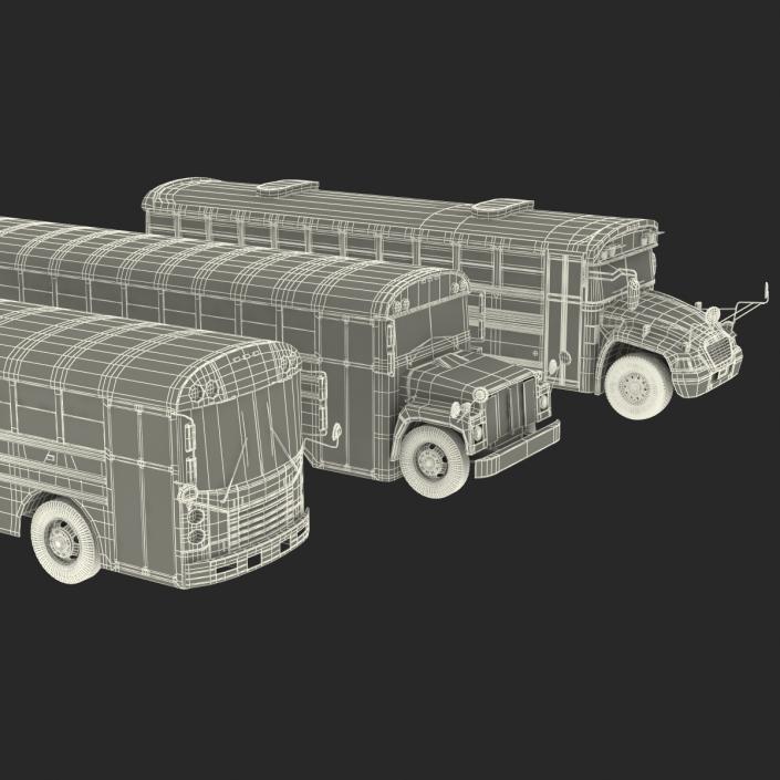 3D School Buses 3D Models Collection model