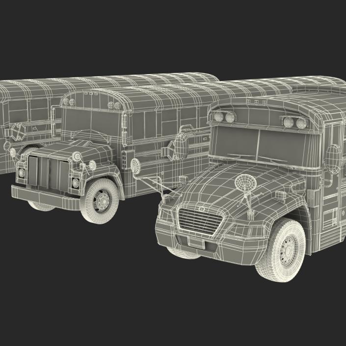 3D School Buses 3D Models Collection model