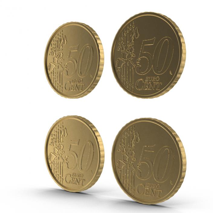 50 Euro Cents 3D Models Collection 3D model