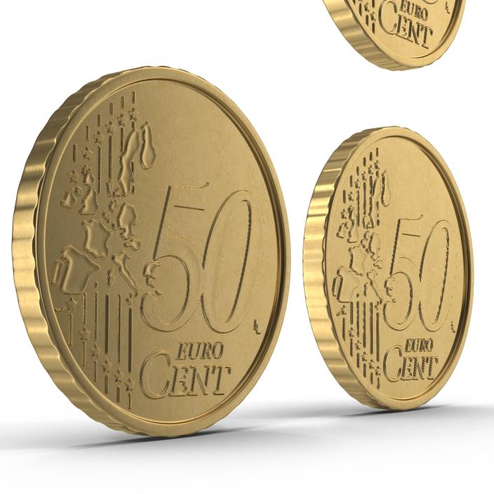 50 Euro Cents 3D Models Collection 3D model