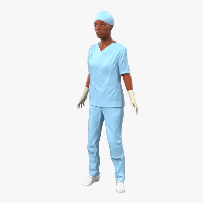 3D model Female Surgeon African American Rigged 2