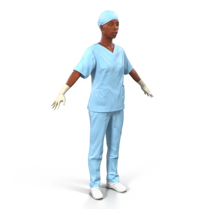 3D model Female Surgeon African American Rigged 2