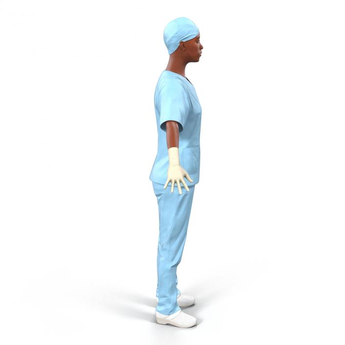 3D model Female Surgeon African American Rigged 2