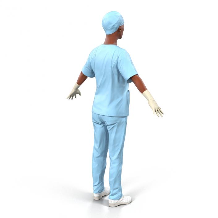 3D model Female Surgeon African American Rigged 2