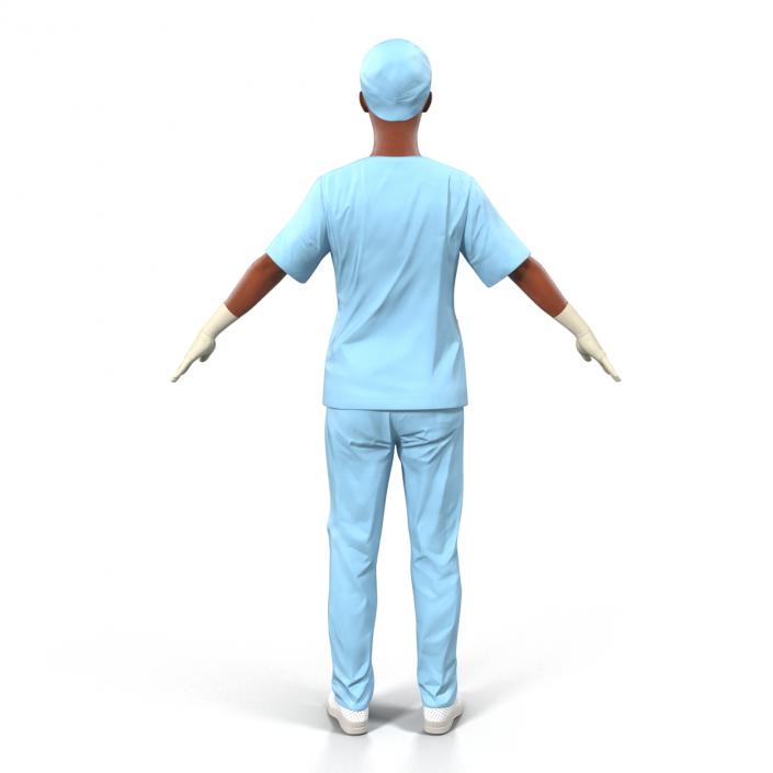 3D model Female Surgeon African American Rigged 2