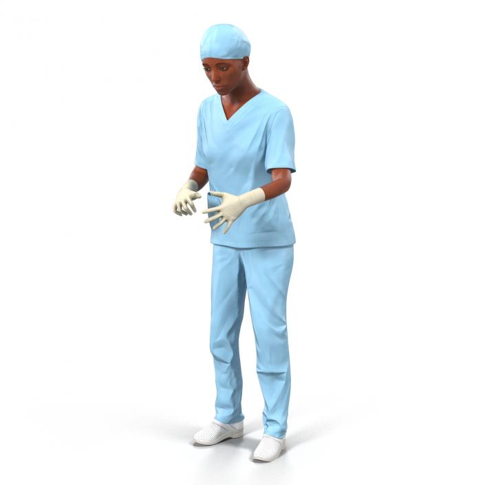 3D model Female Surgeon African American Rigged 2