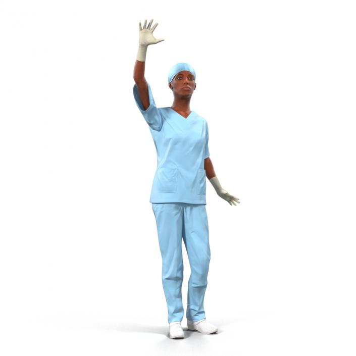 3D model Female Surgeon African American Rigged 2