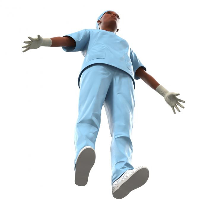 3D model Female Surgeon African American Rigged 2