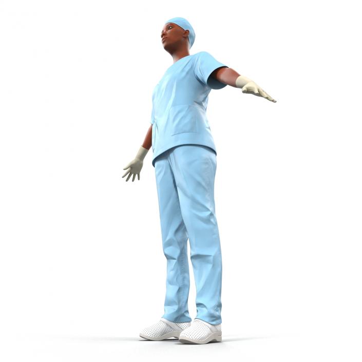 3D model Female Surgeon African American Rigged 2