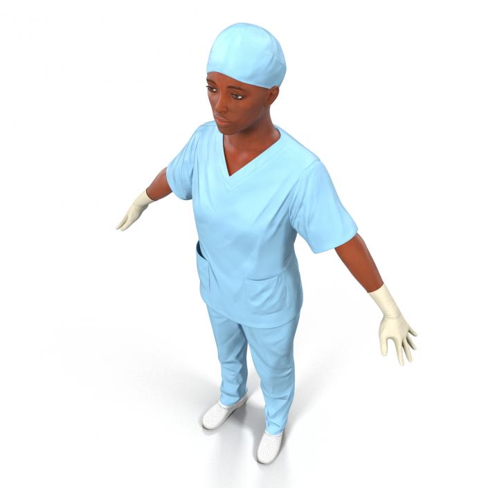 3D model Female Surgeon African American Rigged 2