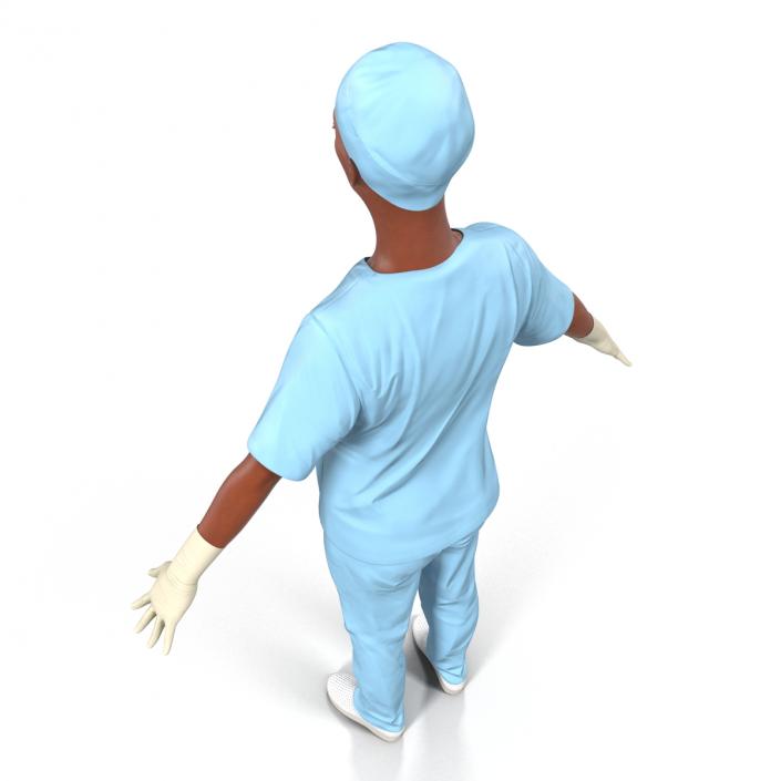 3D model Female Surgeon African American Rigged 2