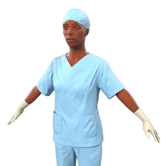 3D model Female Surgeon African American Rigged 2