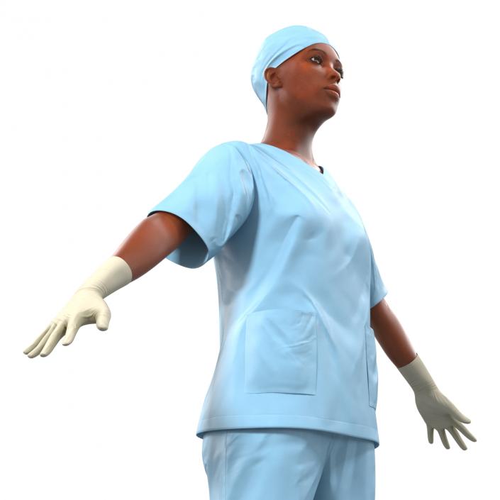 3D model Female Surgeon African American Rigged 2