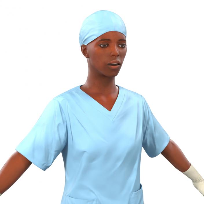 3D model Female Surgeon African American Rigged 2