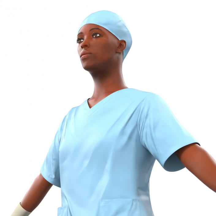 3D model Female Surgeon African American Rigged 2