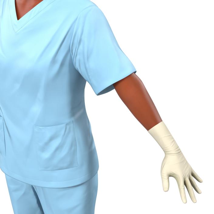 3D model Female Surgeon African American Rigged 2