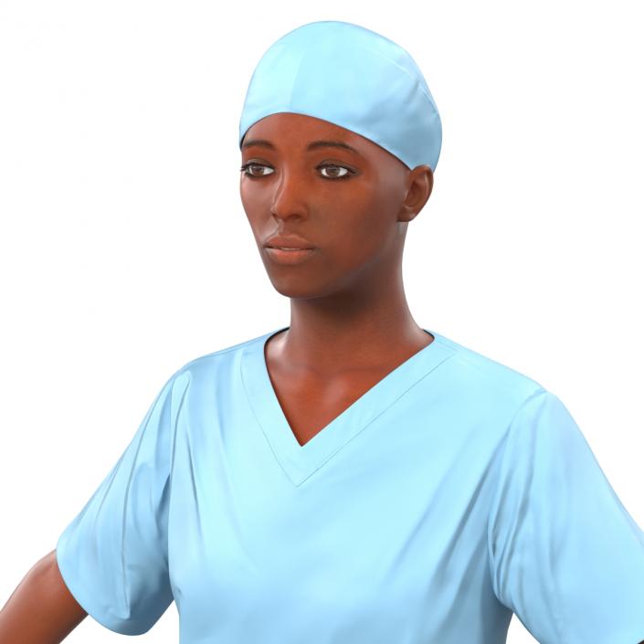 3D model Female Surgeon African American Rigged 2