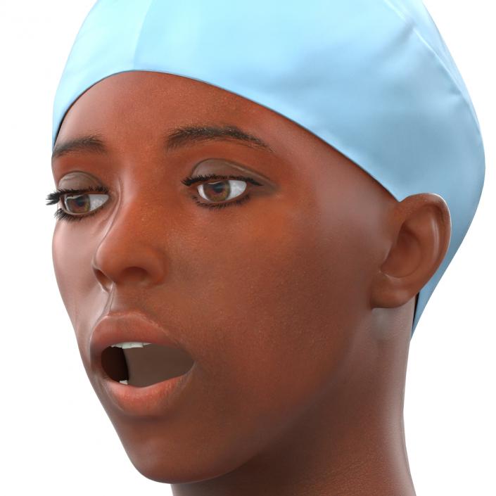 3D model Female Surgeon African American Rigged 2