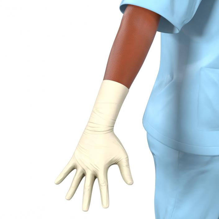 3D model Female Surgeon African American Rigged 2