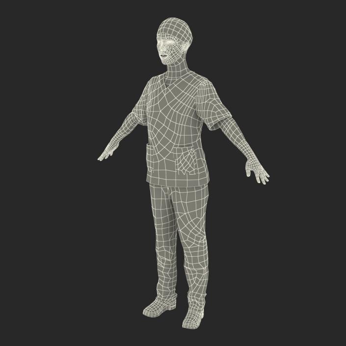 3D model Female Surgeon African American Rigged 2