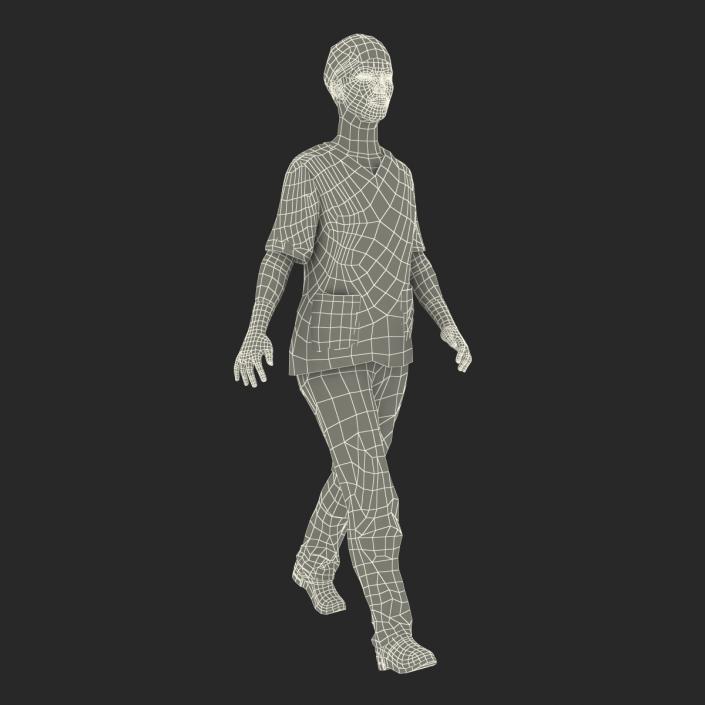 3D model Female Surgeon African American Rigged 2