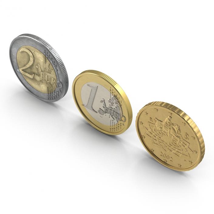 Italian Euro Coins 3D Models Collection 3D model