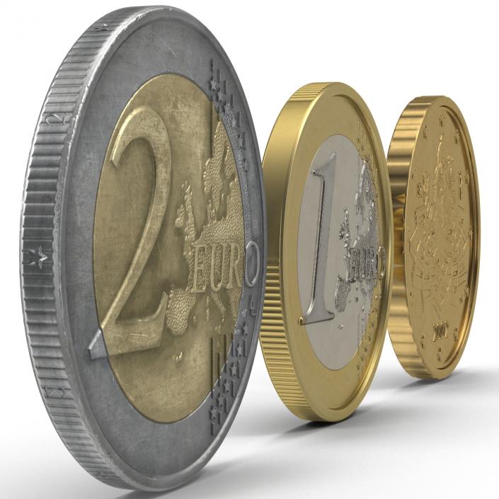 Italian Euro Coins 3D Models Collection 3D model