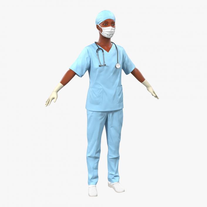 3D Female Surgeon African American