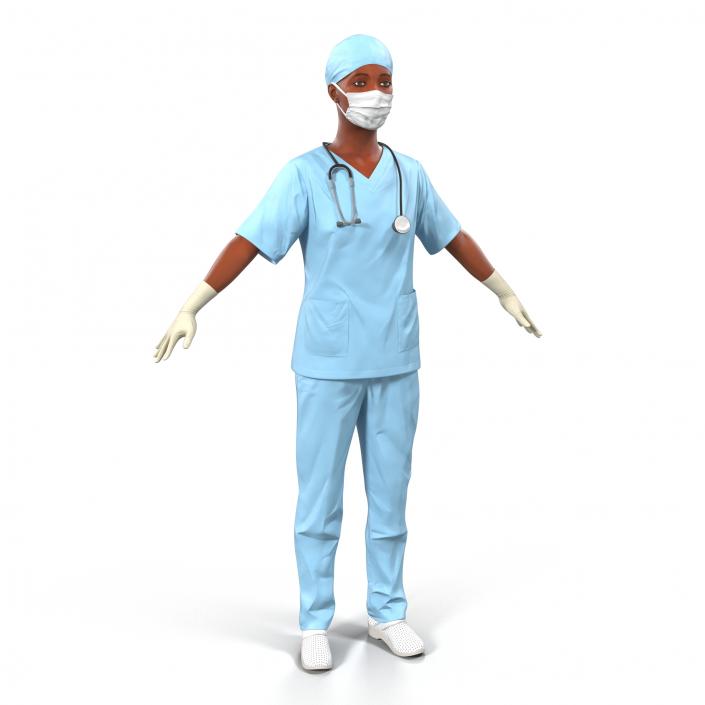 3D Female Surgeon African American