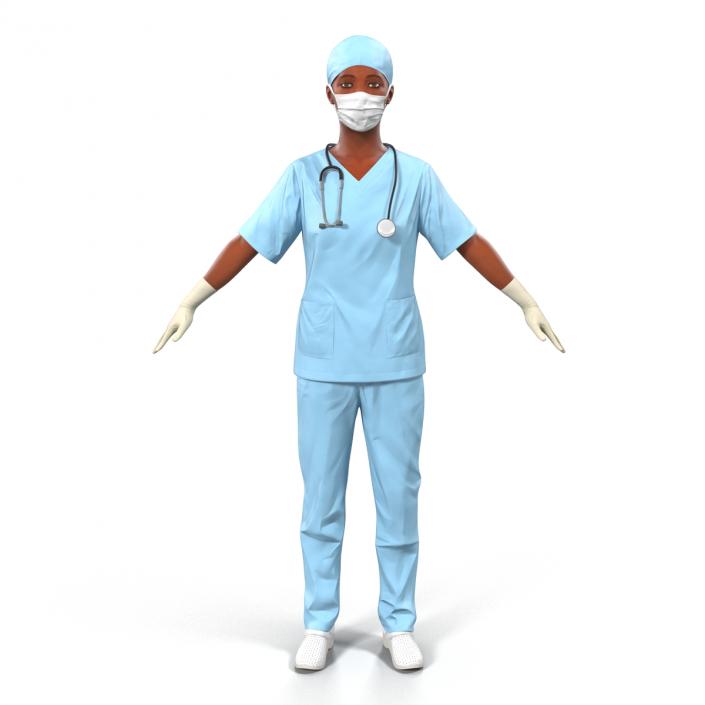 3D Female Surgeon African American