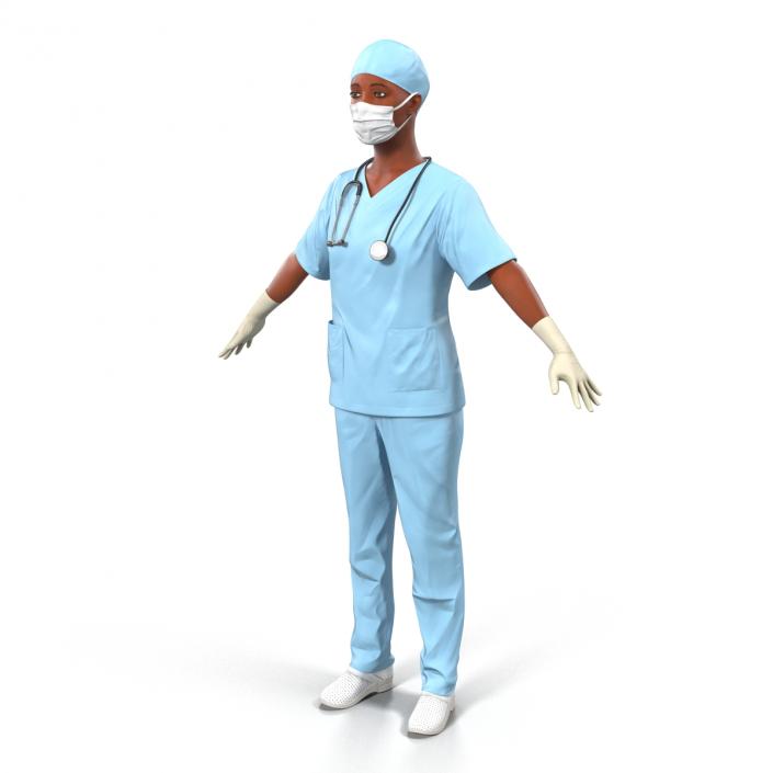 3D Female Surgeon African American